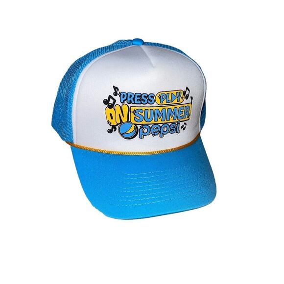 NEW Pepsi trucker hat blue white Y2K 90's throwback style Pepsi Play Summer - Picture 1 of 3